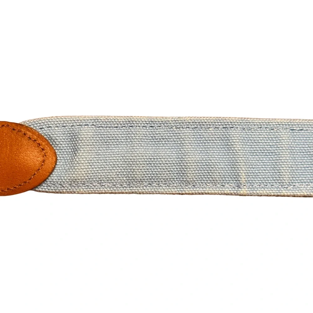 Leather Man Ltd Men's Sz 36 Multi Color Stripe Leather Belt Preppy - Picture 10 of 10